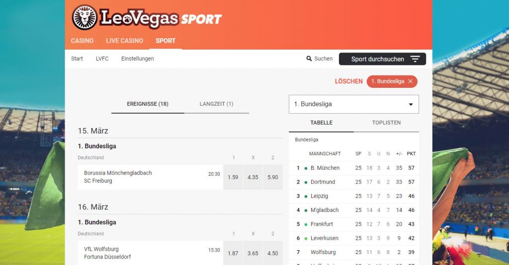 leovegas webseite sportwettenschweiz