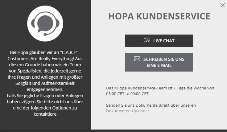 hopa kundenservice